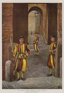 Pavens sveitsiske vakter ved Vatikanet (chromolitho) av Harry Hamilton Johnston