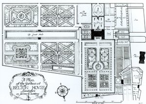 A Plan of the Gardens at Belton House, Lincolnshire, som tidligere eksisterende, ca. 1900 av Harry Inigo Triggs