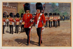 The Coldstream Guards Changing Guard at St James, 1905 ca
