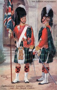 Gordon Highlanders, kaptein og subaltern offiser, med King