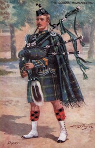 The Gordon Highlanders, Piper (farge litho)