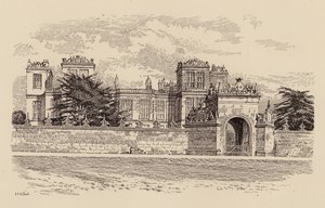 Hardwick Hall, Derbyshire (farge litho) av Harry Percy Clifford