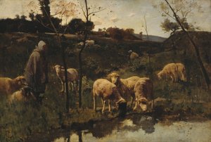 Landskap med sauer, Picardie, slutten av 1800-tallet. av Harry Thompson