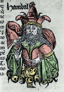 Portrett av Hannibal eller Annibal Barca (247 f.Kr. - 183 f.Kr.), karthaginsk general og statsmann. Xylografi av "" Chronicles of Nuremberg"" av Hartmann Schedel av Hartmann Schedel