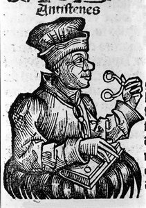 Den greske filosofen Antisthene (444-365 f.Kr.). Xylografi av "" Chronicles of Nuremberg"" av Hartmann Schedel av Hartmann Schedel