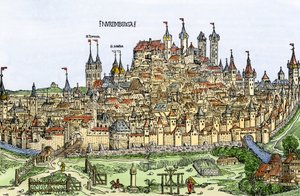 Utsikt over byen Nürnberg, Tyskland