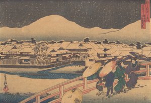 Nattutsikt over Yamato tehus..., midten av 1800-tallet.