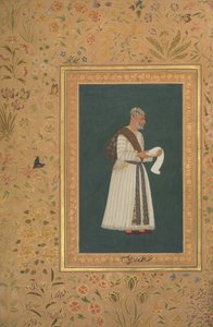 Portrett av Mulla Muhammad Khan Vali fra Bijapur, Folio fra Shah Jahan Album, recto: ca. 1620