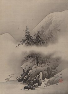 Snølandskap, ca. 1885-89. av Hashimoto Gaho