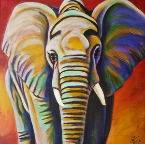 Fargerik elefant av HaskellArt