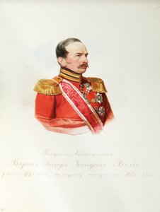Portrett av baron Iosif Iosifovich von Velio 1795-1867 fra albumet til de keiserlige hestevaktene, 1846-1849 av Hau