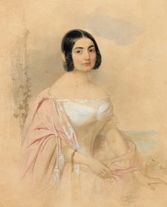 Portrett av grevinne Marie von Tattenbach, født von Lion, 1840.