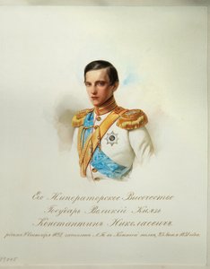 Portrett av storhertug Konstantin Nikolaevich av Russland 1827-1892 Fra albumet til de keiserlige hestevaktene, 1846-1849