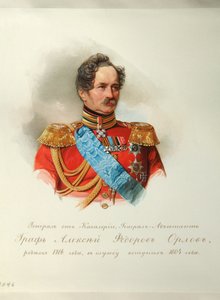Portrett av prins Alexey Fyodorovich Orlov 1787-1862 fra albumet til de keiserlige hestevaktene, 1846-1849