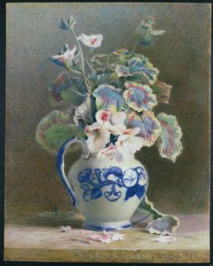 Geraniums in a China Jug, 1875 (wc, gouache på papir) av Hector Caffieri