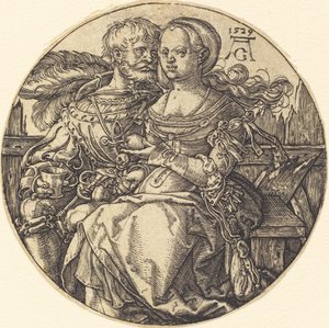 Et par elskere sitter, 1529. av Heinrich Aldegrever
