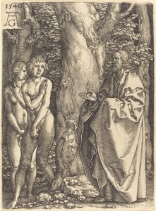 Adam og Eva skjuler seg selv, 1540. av Heinrich Aldegrever