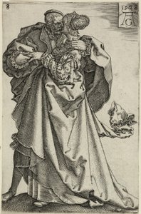 Dancing Couple, plate åtte fra The Large Wedding-Dancers av Heinrich Aldegrever