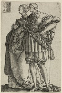 Dancing Couple, plate elleve fra The Large Wedding-Dancers av Heinrich Aldegrever