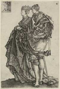 Dancing Couple, plate fire fra The Large Wedding-Dancers av Heinrich Aldegrever