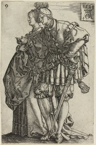 Dancing Couple, plate ni fra The Large Wedding-Dancers av Heinrich Aldegrever