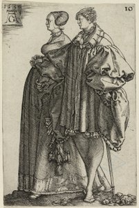 Dansepar, tallerken ti fra The Large Wedding-Dancers av Heinrich Aldegrever