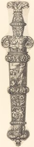 Design for en dolkskjede med Kain og Abel, 1539. av Heinrich Aldegrever