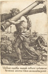 Hercules bærer de to søylene i Gaza av Heinrich Aldegrever