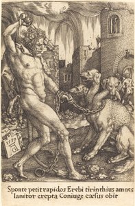 Herkules og Cerberus av Heinrich Aldegrever