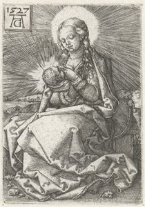 Madonna med barn ved brystet av Heinrich Aldegrever