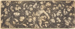 Ornament med løvverk og et barn i sentrum av Heinrich Aldegrever