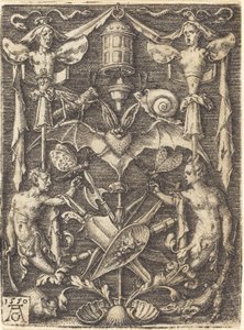Ornament med våpentrofé, 1550. av Heinrich Aldegrever