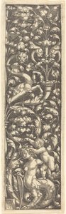 Ornament med et barn på baksiden av en sfinks, 1535. av Heinrich Aldegrever