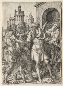 Historien om Lot: Lot hindrer sodomittene fra vold, 1555.