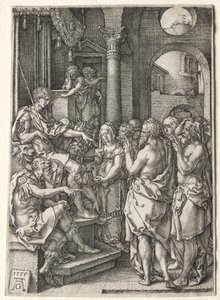 Historien om Susanna: Susanna anklaget for utroskap av Heinrich Aldegrever