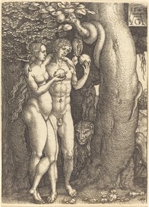 The Temptation by the Snake av Heinrich Aldegrever