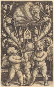 Three Cupids and a Bear, 1529. av Heinrich Aldegrever
