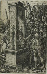 Titus Manlius halshugger sønnen sin av Heinrich Aldegrever
