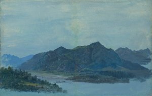Inn-dalen nær Flintsbach med Falkenstein-slottet og Kaiser-fjellene i bakgrunnen