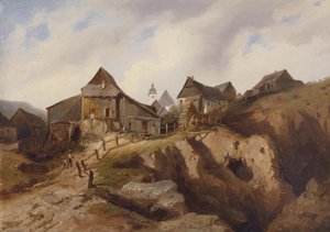 Landsby i nærheten av Altenberg av Heinrich Eduard Müller