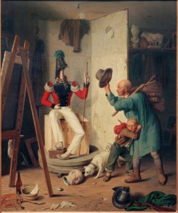 Bonden i malerens atelier av Heinrich Franz Gaudenz von Rustige