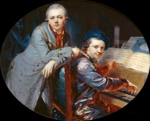 Selvportrett med Gottlieb Christian Füger, kunstnerens bror, 1768.