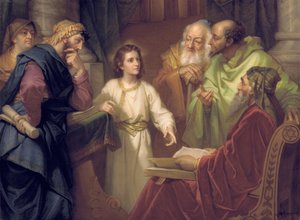 Plakett som viser Kristus i tempelet, slutten av 1800-tallet - begynnelsen av 1900-tallet av Heinrich Karl Hofmann