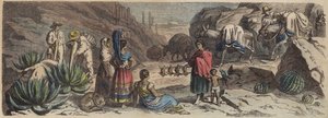 En fjellvei i Mexico (farget gravering) av Heinrich Leutemann