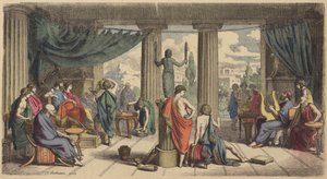 Et kongelig hoff i antikkens Hellas (farget gravering) av Heinrich Leutemann