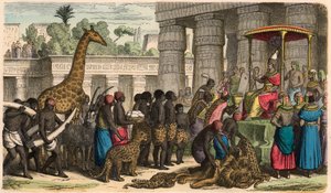 Det gamle Egypt: Etiopiere bringer hyllest til farao av Heinrich Leutemann