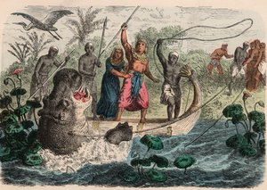 Det gamle Egypt: Farao jakter på flodhest, 1866