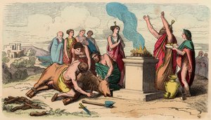 Antikkens Hellas : Ritual Bull Sacrifice - Hellas på kongenes tid