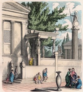 Antikkens Hellas: Det hellige oliventreet på slottet (Akropolis) i Athen av Heinrich Leutemann