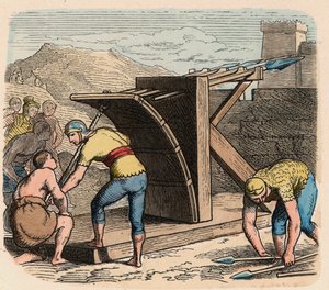 Antikkens Roma: Våpen, Ballista, maskin brukt under beleiring av Heinrich Leutemann